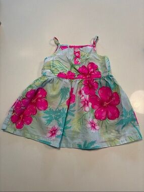 Girls Floral Spaghetti-Strap Sundress in Hot Pink